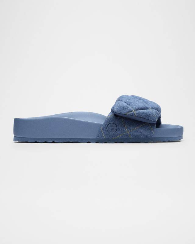 Sylt Quilted Denim Slide Sandals